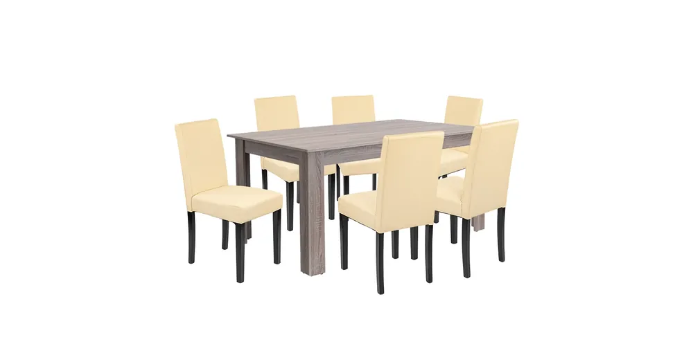 Aanbieding Leon 6+1 étkező garnitúra yorki tölgy-bézs