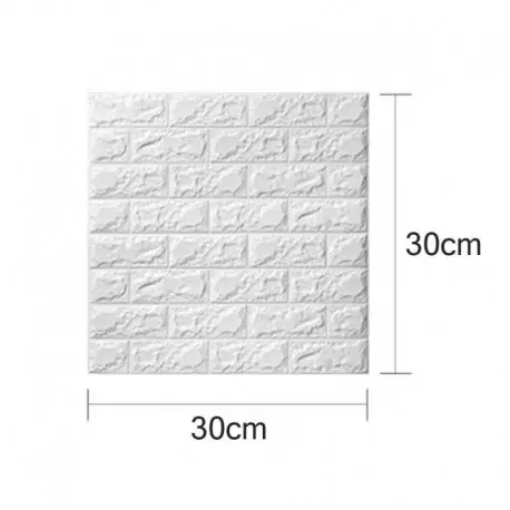* 1 30 * 30cm -fehér - 3D öntapadó PE habtégla kő rusztikus hatású lakberendezési barkácsfali matricák ~ Hete Deal