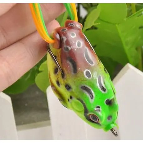 Zöld 1 * 1db nagy béka Topwater halászati csalit Crankbait horog Bass csörgő aranyos zöld Aanbieding
